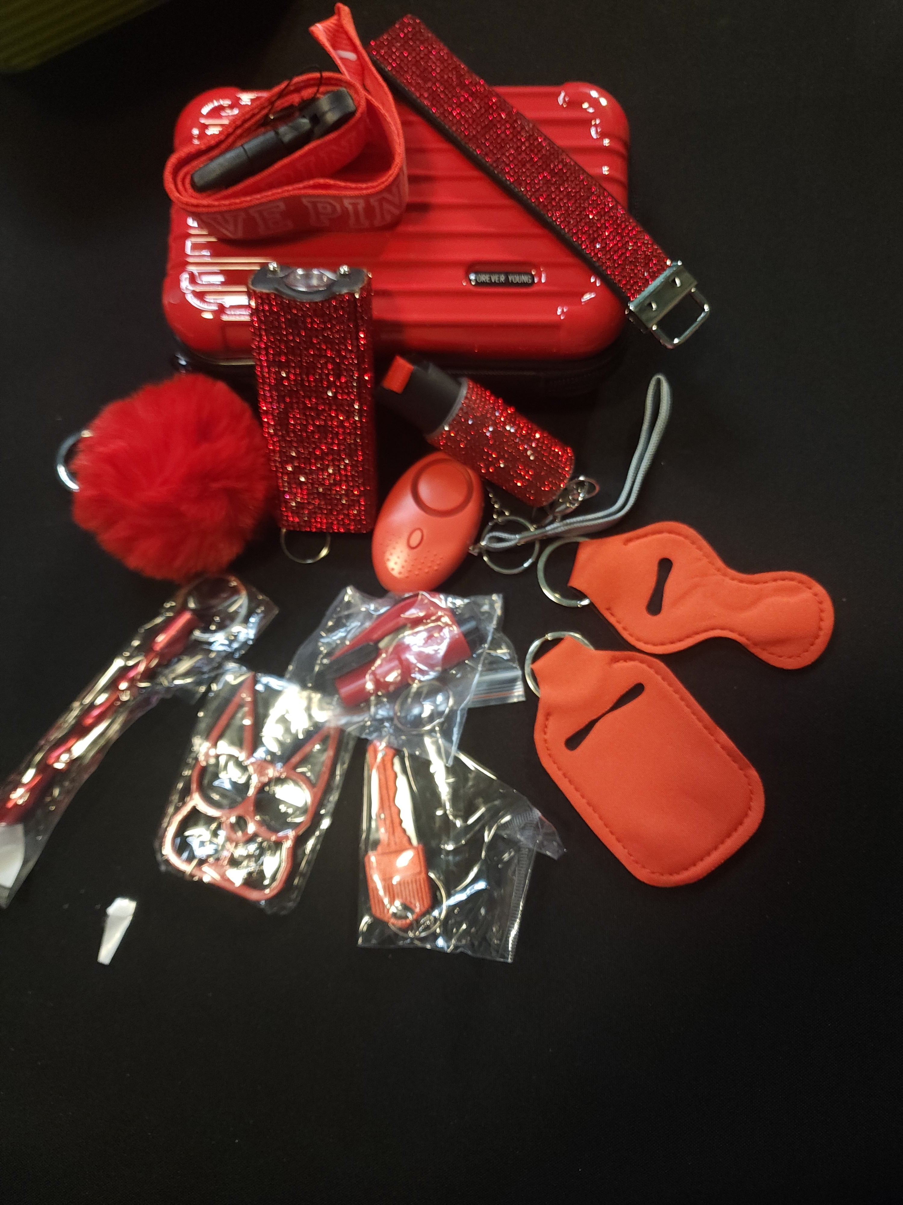 Ruby Bling Keychain set in large case