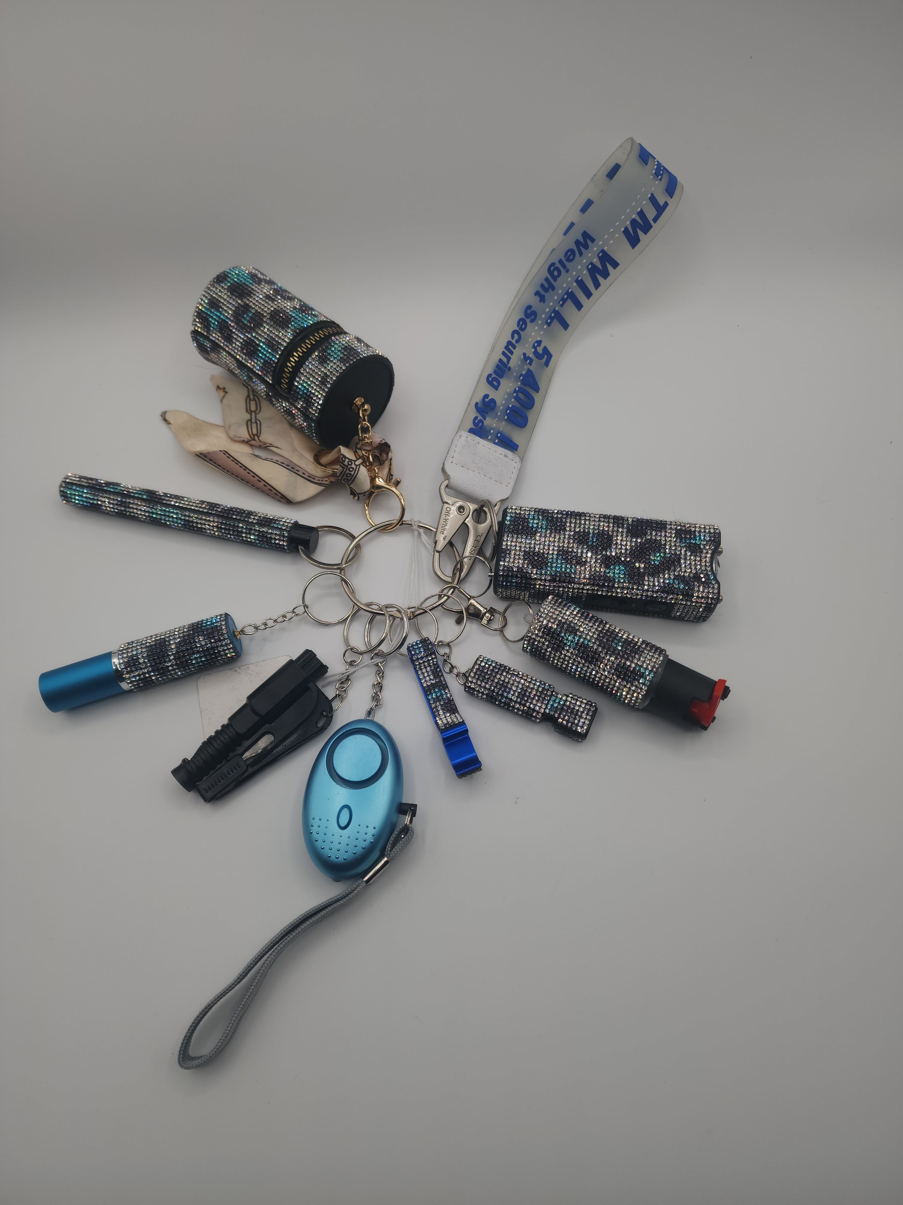 Blue Leopard with off white strap