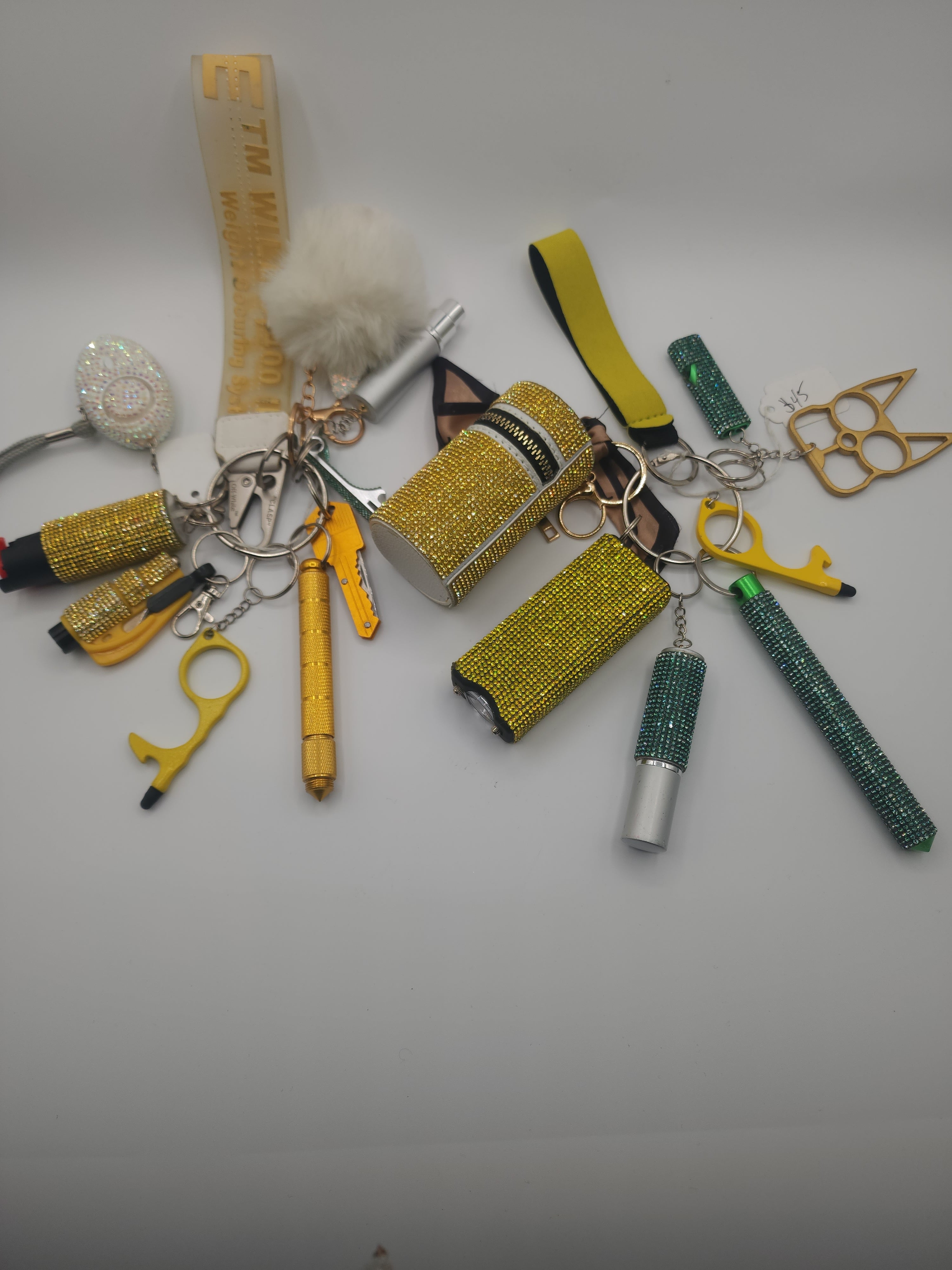 Yellow Keychain all bling ( no green)