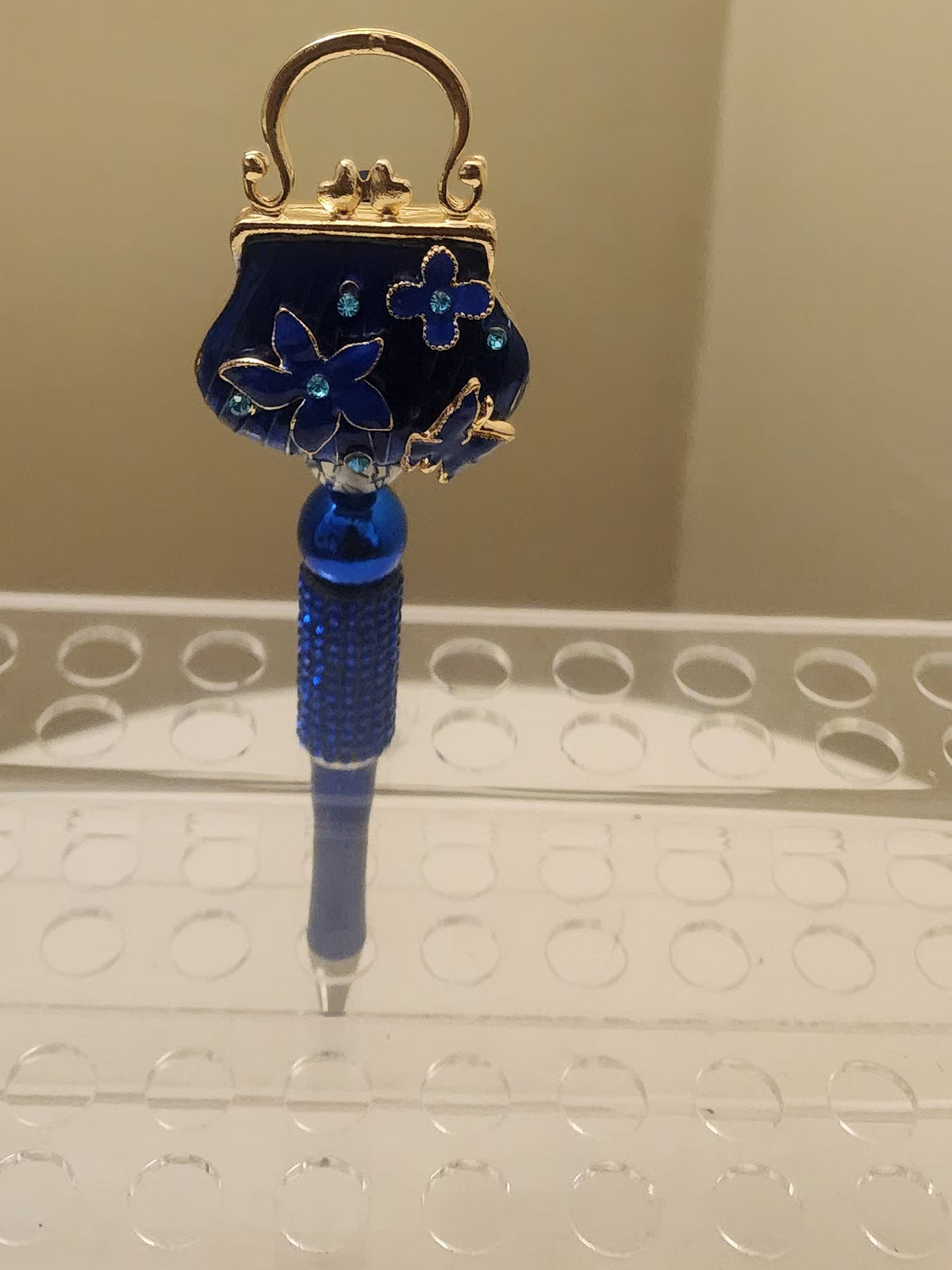 Short small blue purse